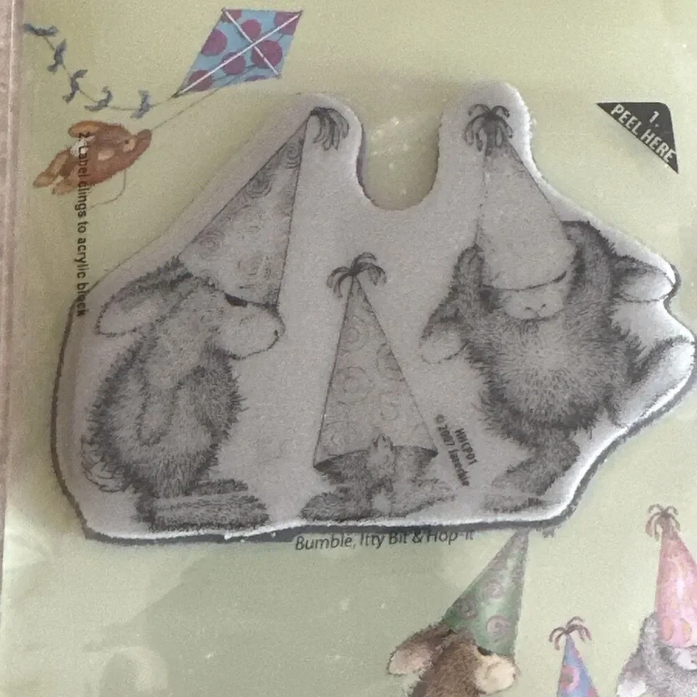Stampendous STAMP House Mouse Cling Party Hats Birthday Happy Hopper Bunny